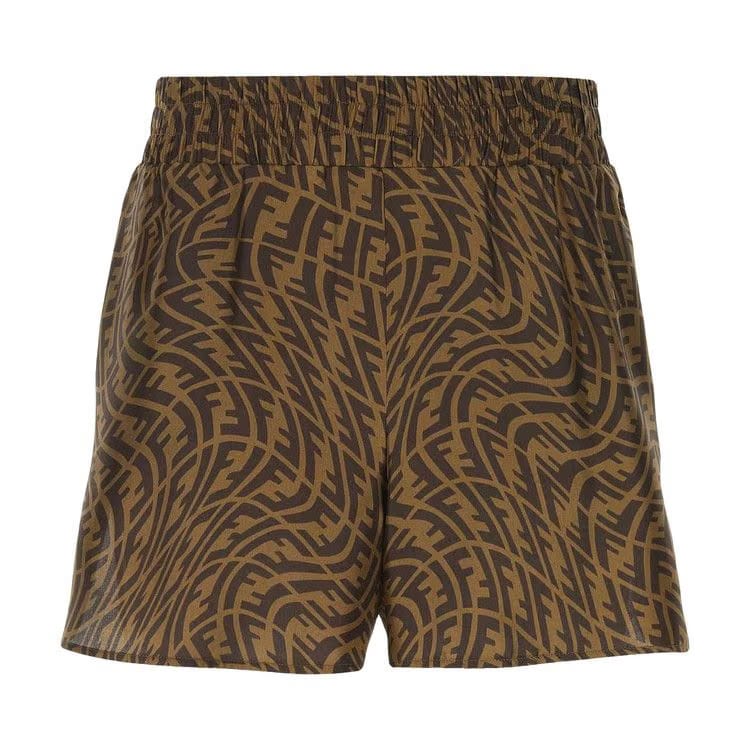 Fendi Silk FF Vertigo Bermuda Shorts Tobacco