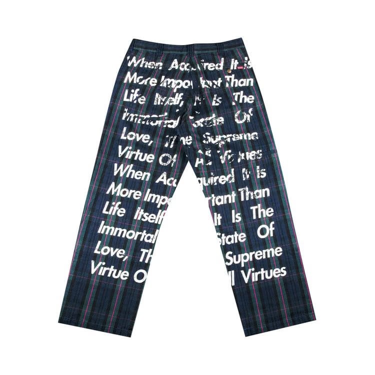 Supreme x Junya Watanabe x Comme des Garçons MAN Printed Work Pant Navy Plaid
