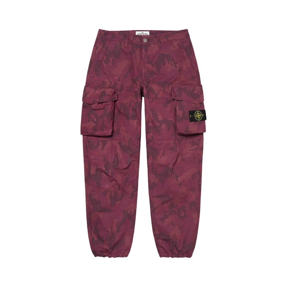 Supreme x Stone Island Reactive Ice Camo Ripstop Cargo Pant Red