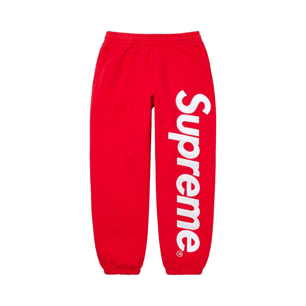 Supreme Satin Appliqué Sweatpant Red