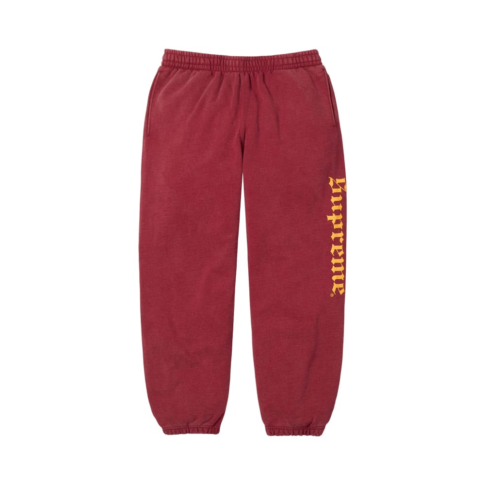 Supreme Washed Old English Sweatpant Cardinal