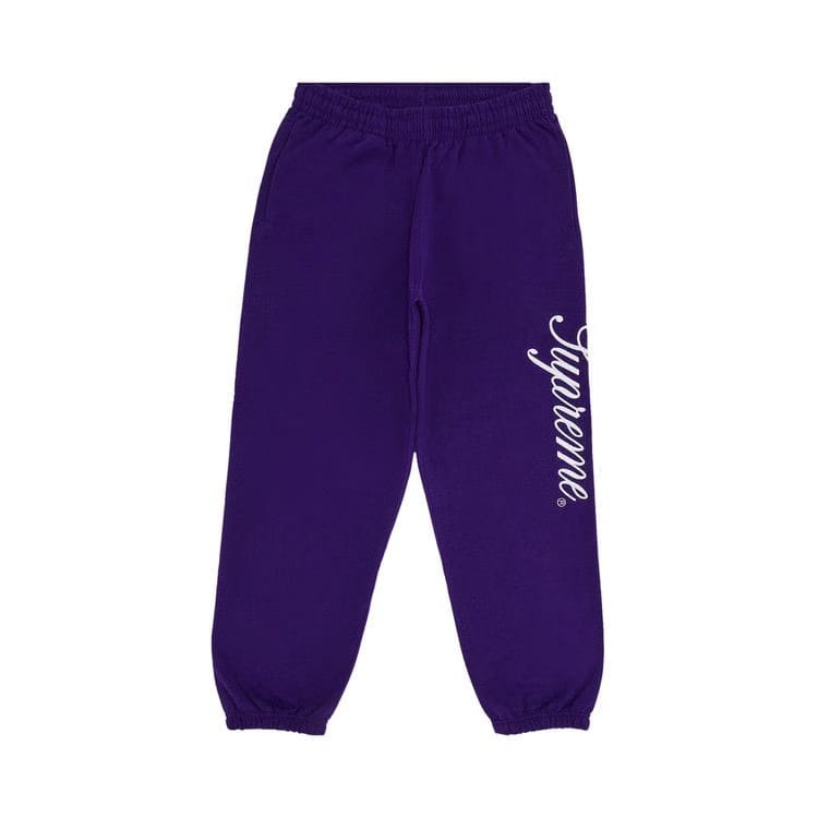 Supreme Embroidered Script Sweatpant Purple