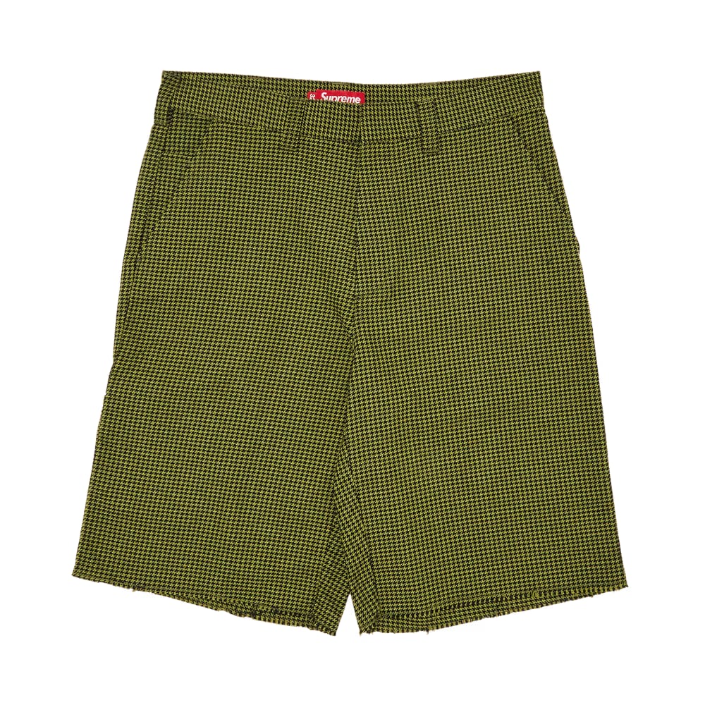 Supreme Work Shorts Olive Houndstooth