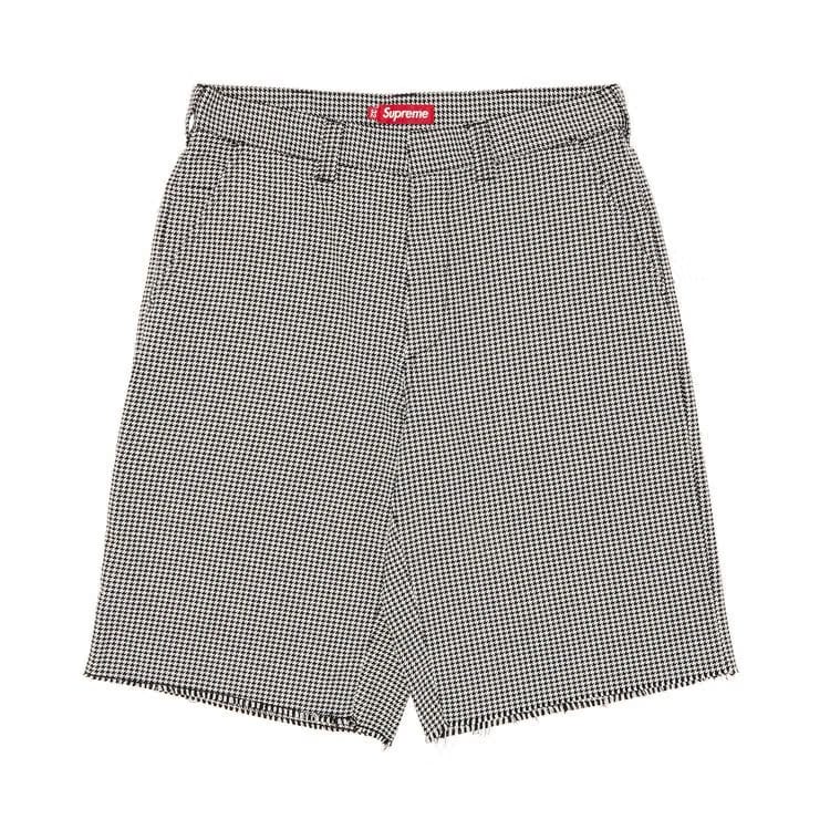 Supreme Work Shorts White Houndstooth