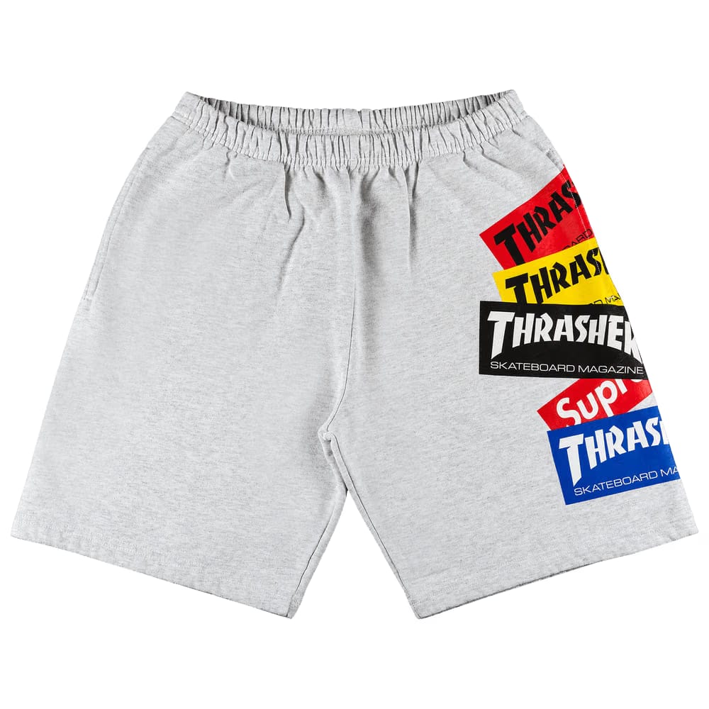 Supreme x Thrasher Multi Logo Sweatshort Ash Grey