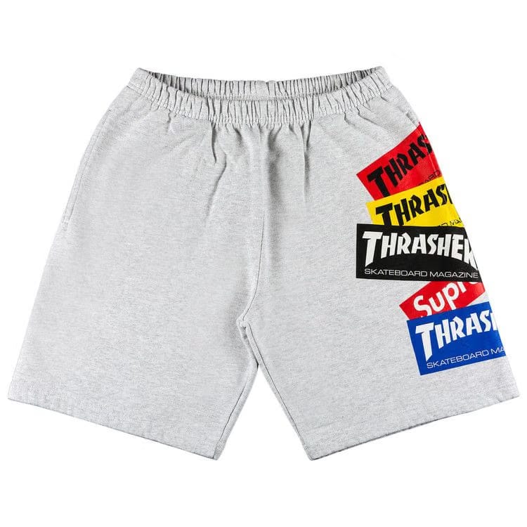 Supreme x Thrasher Multi Logo Sweatshort Ash Grey