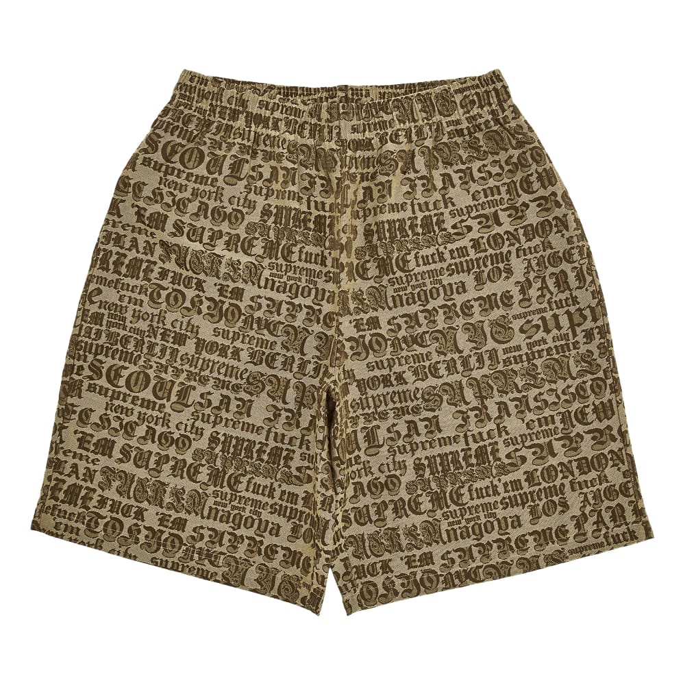 Supreme Cities Jacquard Shorts Tan