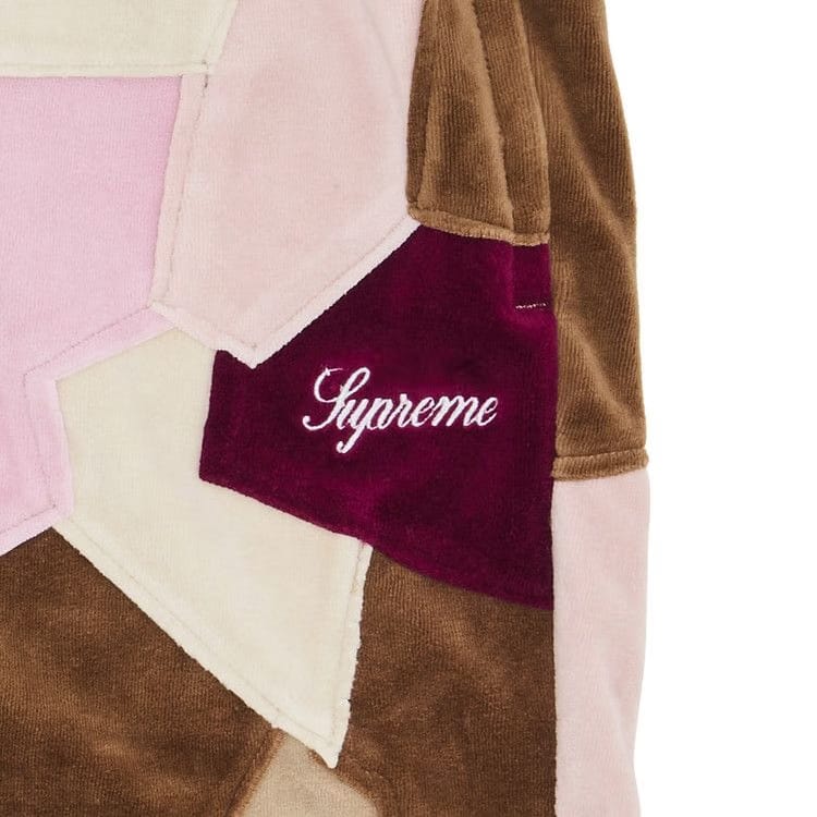Supreme Patchwork Velour Shorts Tan