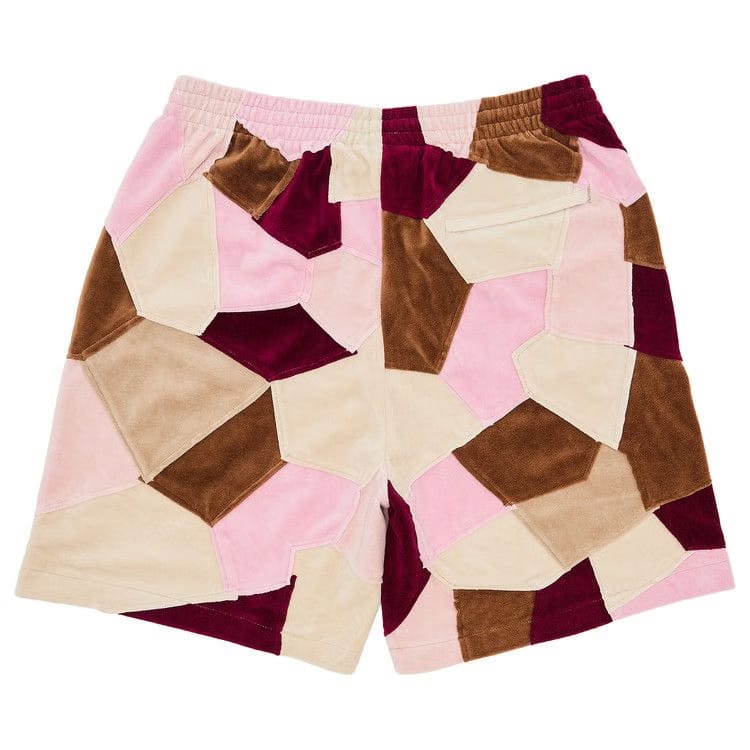 Supreme Patchwork Velour Shorts Tan