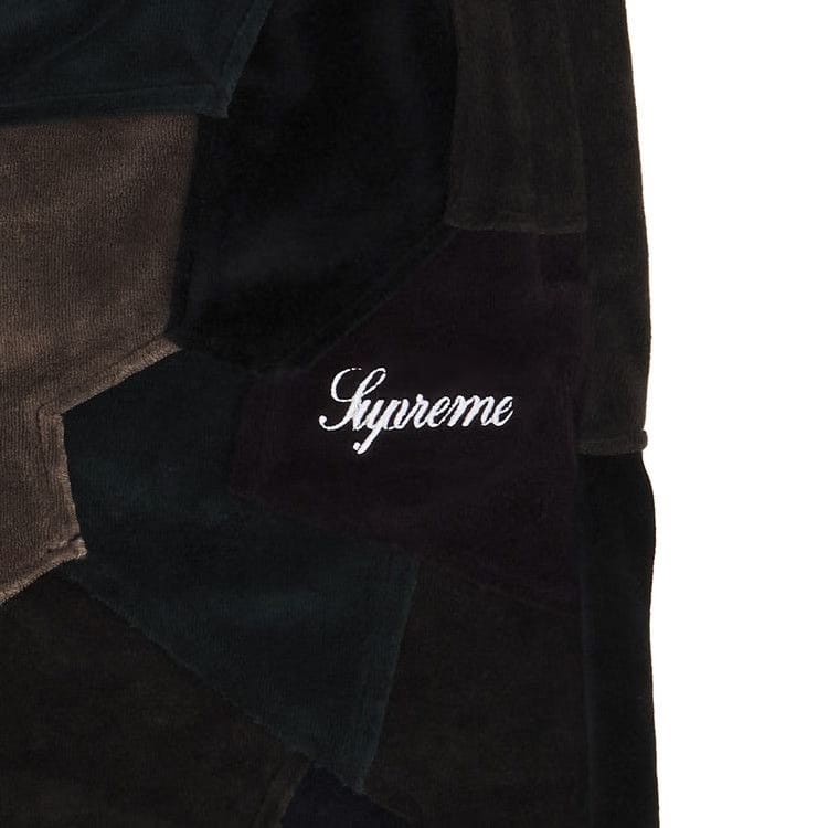 Supreme Patchwork Velour Shorts Dark Navy