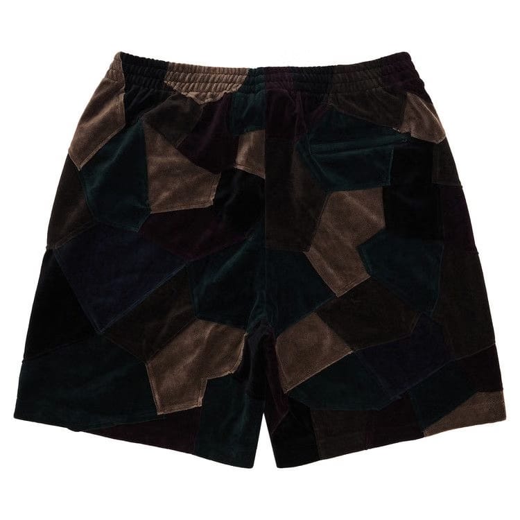 Supreme Patchwork Velour Shorts Dark Navy