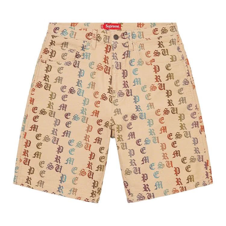 Supreme Gradient Jacquard Denim Shorts Tan