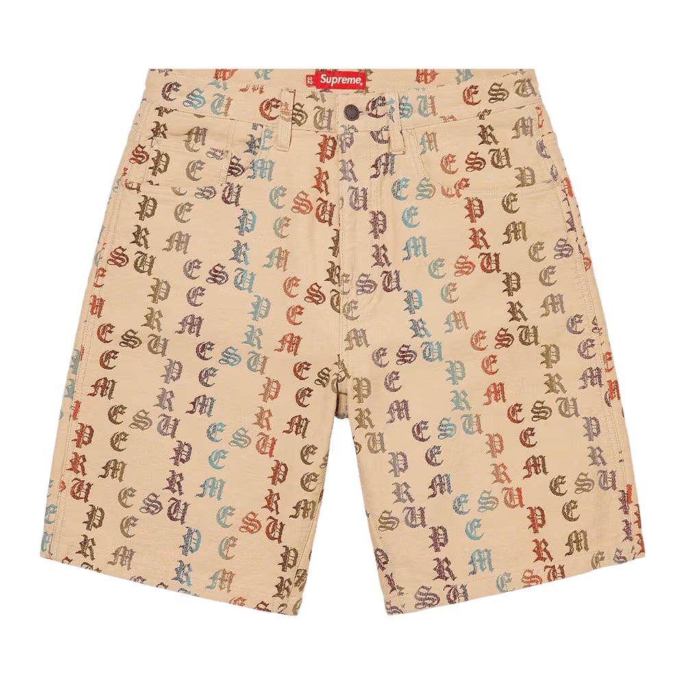 Supreme Gradient Jacquard Denim Shorts Tan