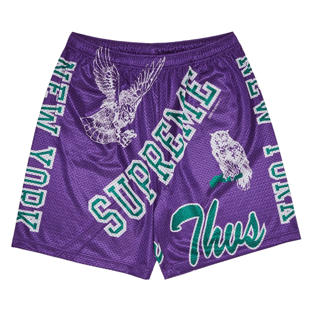 Supreme Varsity Mesh Shorts Purple
