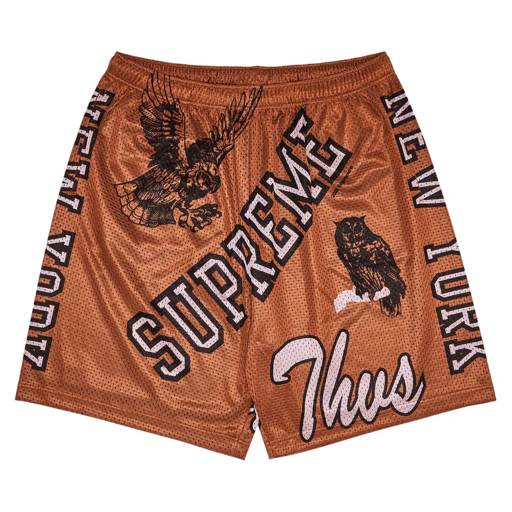 Supreme Varsity Mesh Shorts Rust