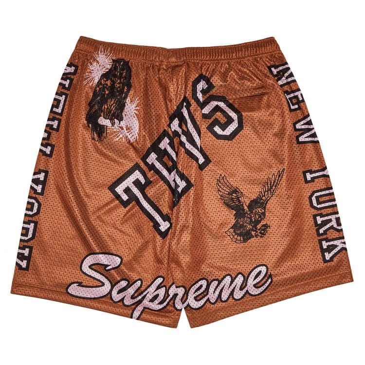 Supreme Varsity Mesh Shorts Rust