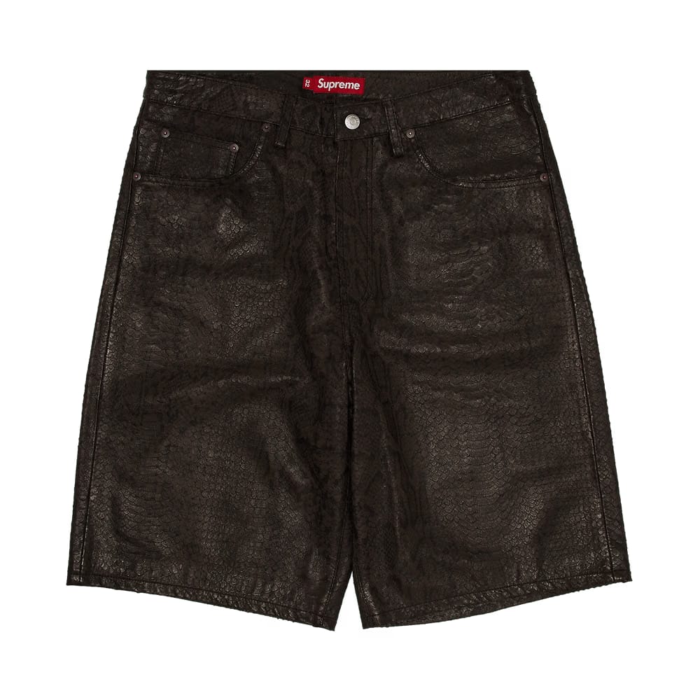 Supreme Baggy Leather Shorts Snakeskin