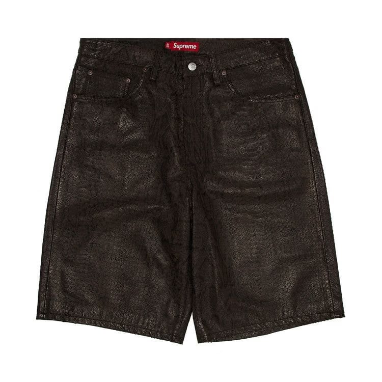 Supreme Baggy Leather Shorts Snakeskin