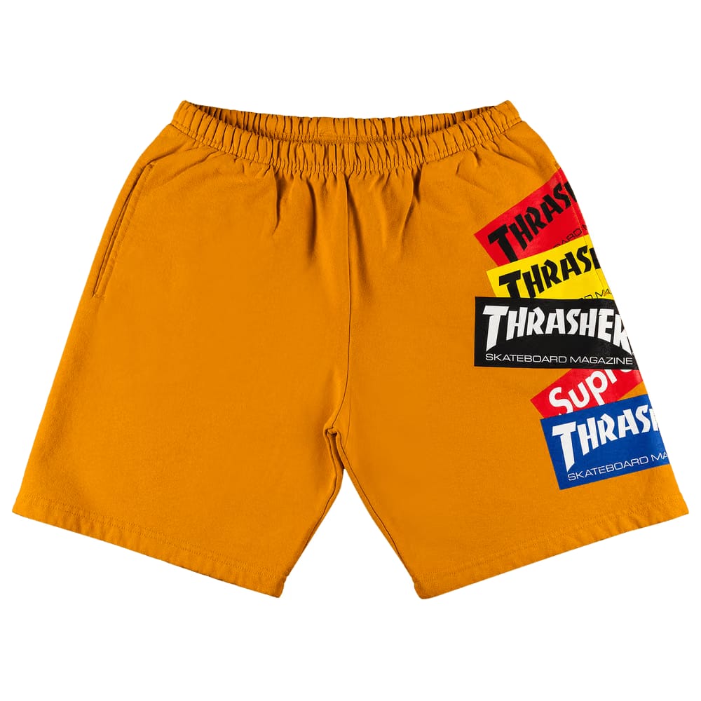 Supreme x Thrasher Multi Logo Sweatshort Gold