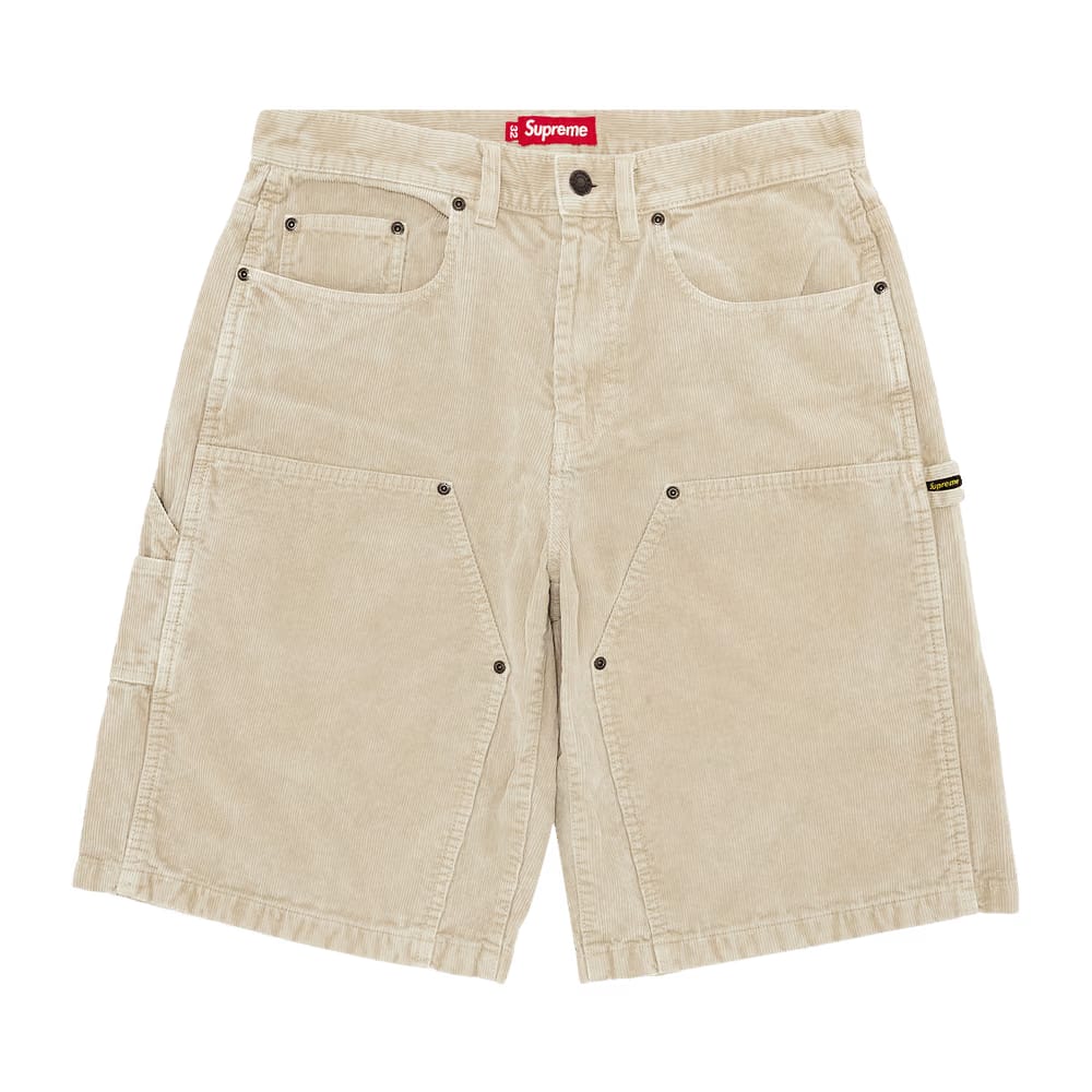 Supreme Washed Corduroy Double Knee Painter Shorts Tan