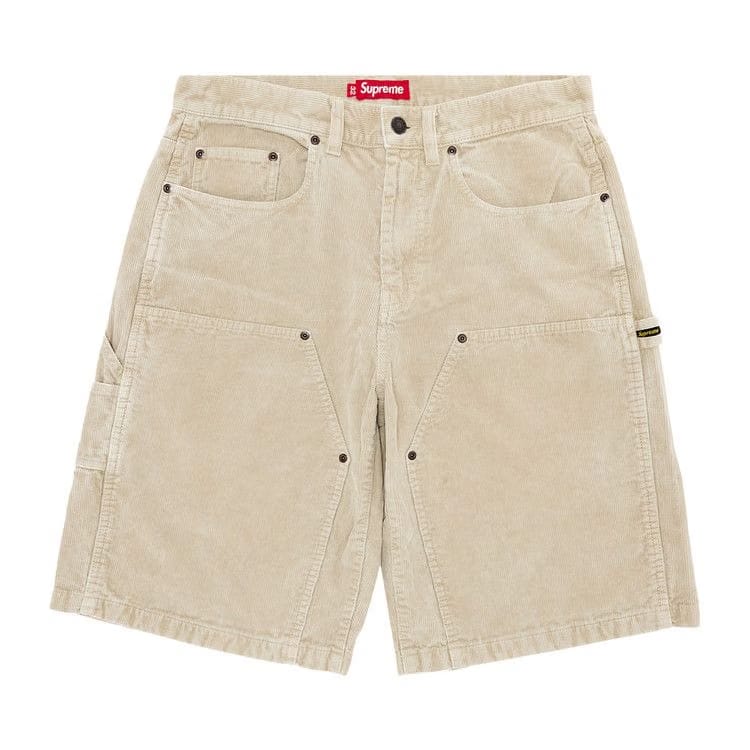 Supreme Washed Corduroy Double Knee Painter Shorts Tan