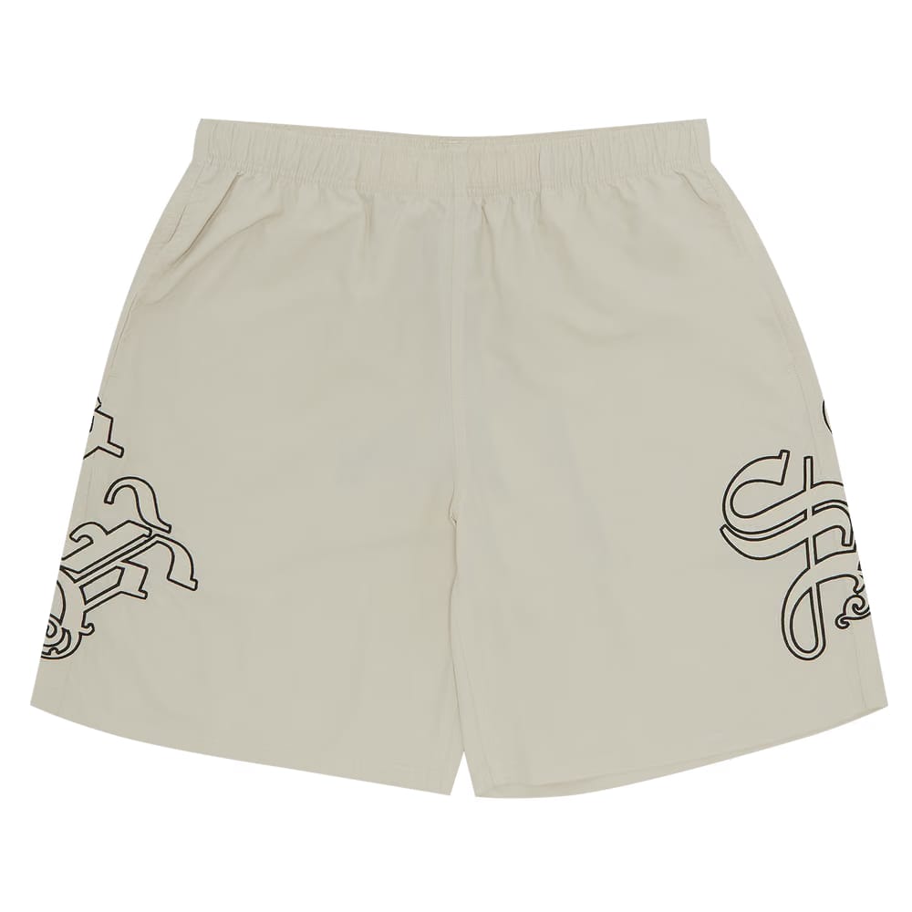 Supreme Old English Nylon Shorts Stone