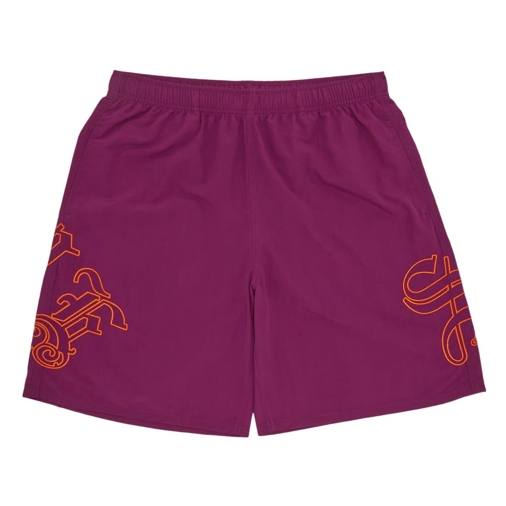 Supreme Old English Nylon Shorts Plum