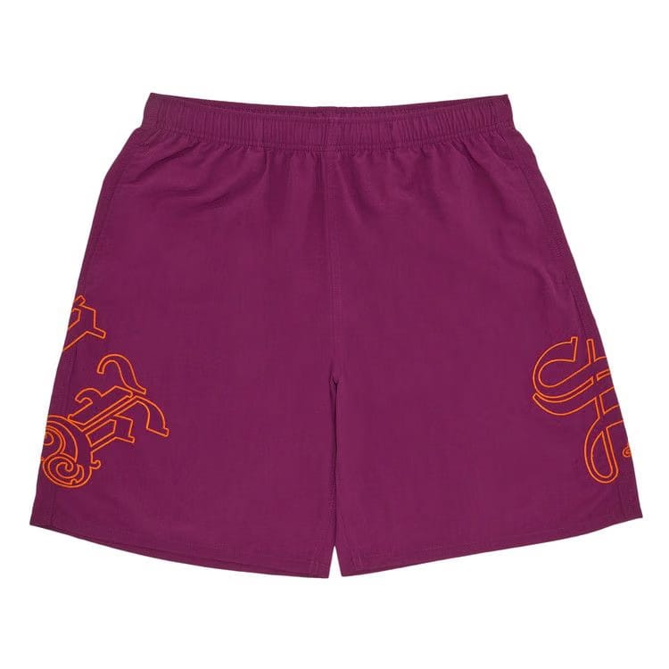 Supreme Old English Nylon Shorts Plum