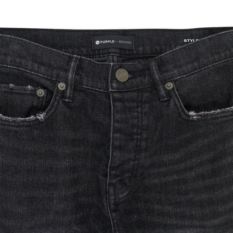 PURPLE BRAND Over Spray Skinny Jeans Black