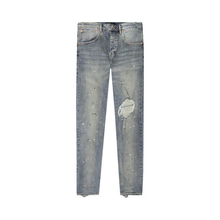 PURPLE BRAND Mid Rise Destroy Paint Jeans Blue