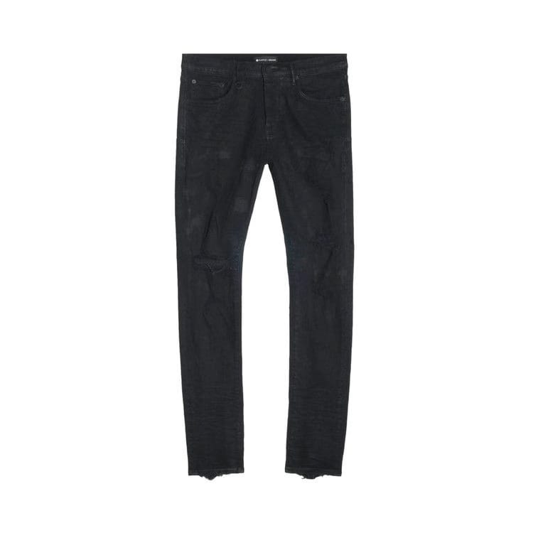 PURPLE BRAND Oil Spill Low Rise Skinny Jean Black