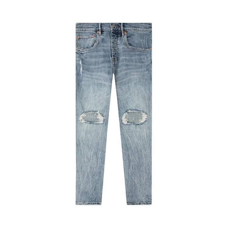 PURPLE BRAND Knee Blowout Flare Jeans Light Indigo