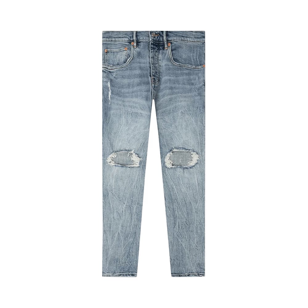 PURPLE BRAND Knee Blowout Flare Jeans Light Indigo
