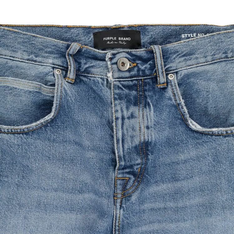 PURPLE BRAND Stone Wash Destroy Skinny Jeans Indigo