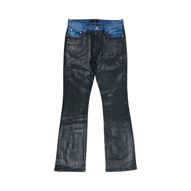 PURPLE BRAND Coated Indigo Flare Black