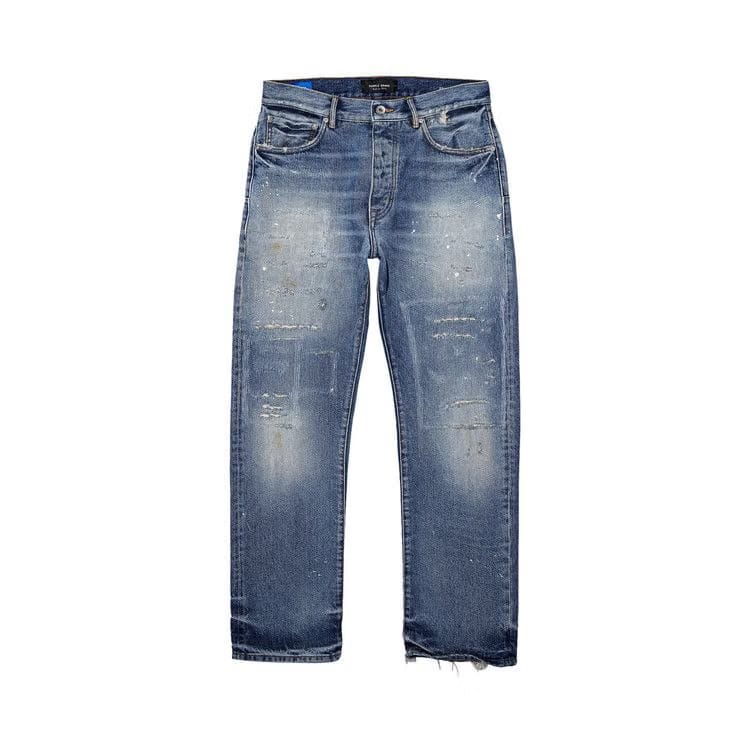 PURPLE BRAND Shadow Repair Jeans Mid Indigo