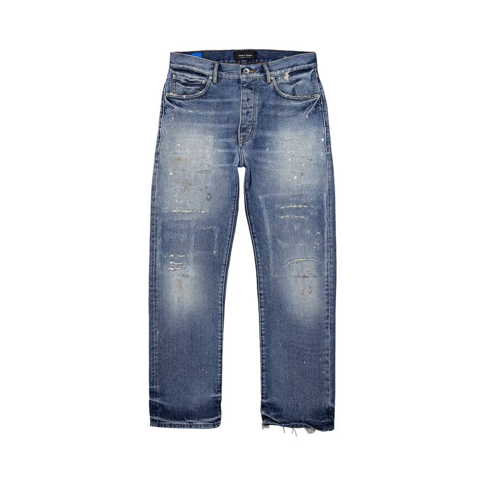 PURPLE BRAND Shadow Repair Jeans Mid Indigo