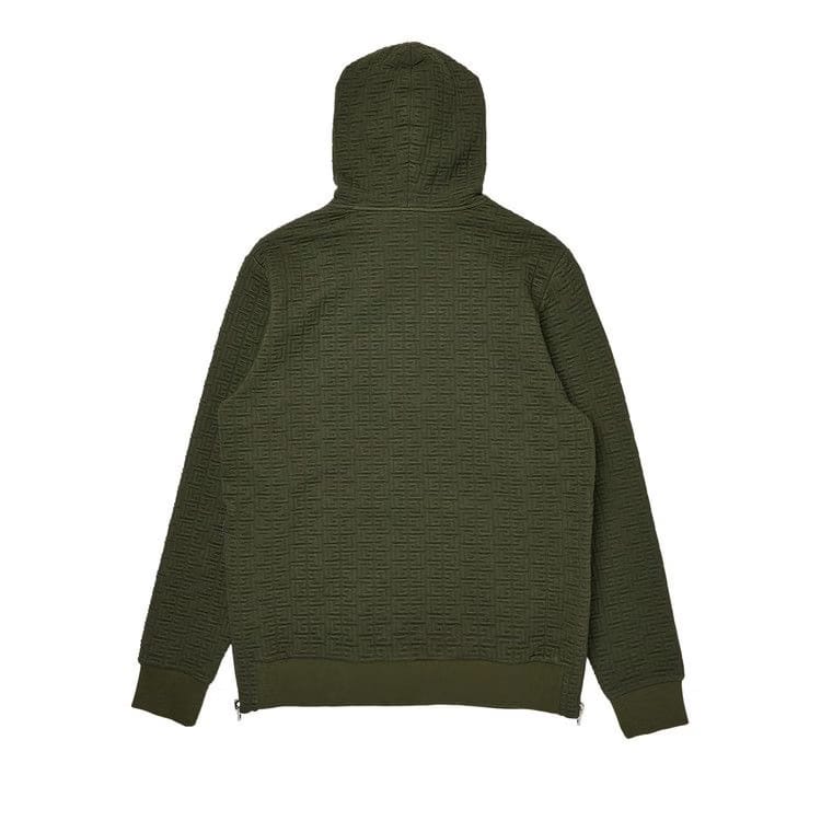 Balmain Monogram Textured Hoodie Khaki