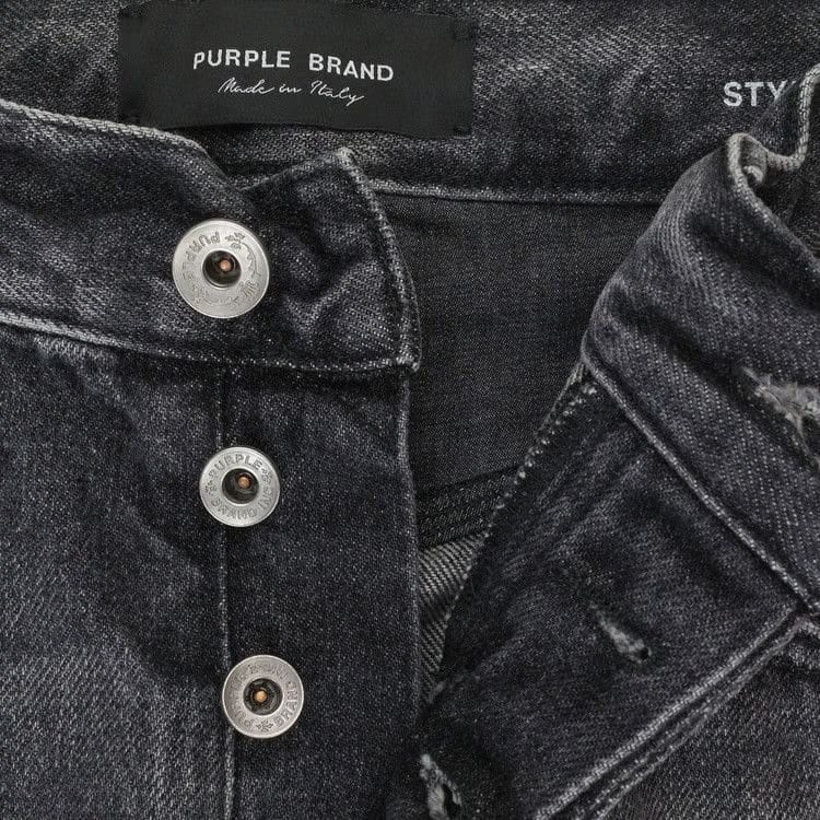 PURPLE BRAND Faded Crystal Racer Skinny Jeans Black