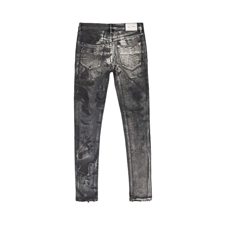 PURPLE BRAND Washed Iridescent Pearl Skinny Jeans Black