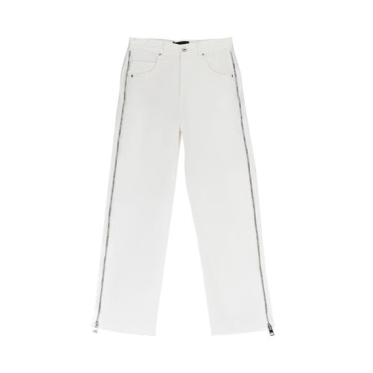 PURPLE BRAND Full Side Zip Skinny Jeans White