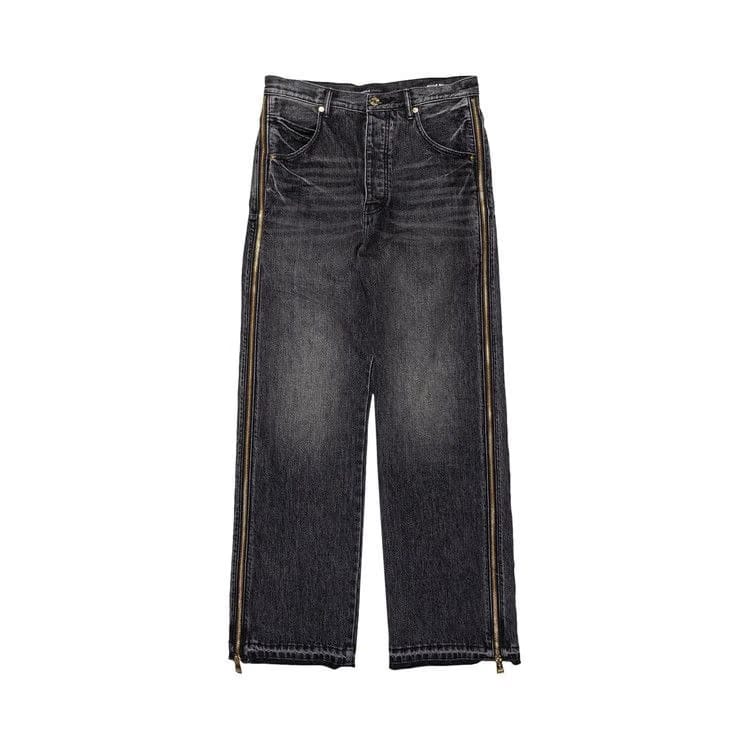PURPLE BRAND Full Side Zip Skinny Jeans Black