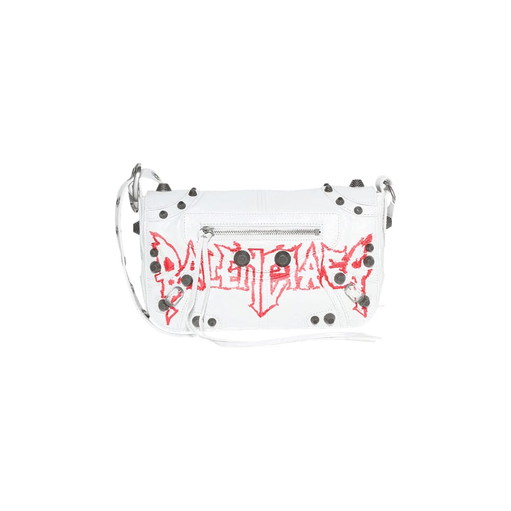 Balenciaga Le Cagole Flap Shoulder Bag Optic White