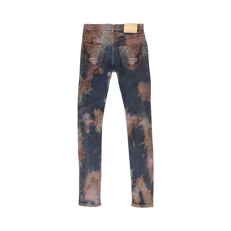 PURPLE BRAND Multicolor Spray Over Bleached Skinny Jeans Indigo