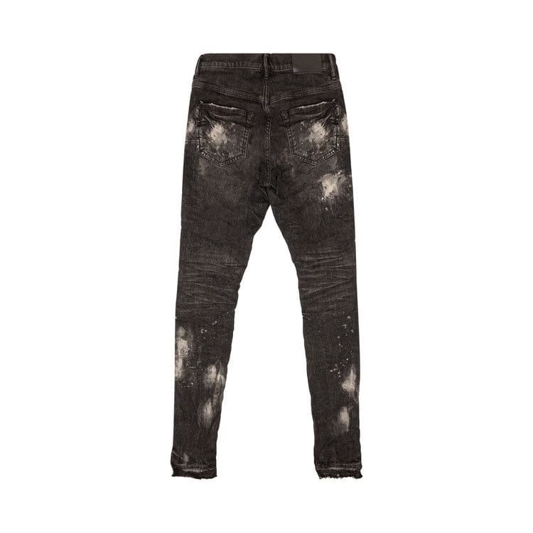 PURPLE BRAND Big Bleach Blowout Skinny Jeans Black