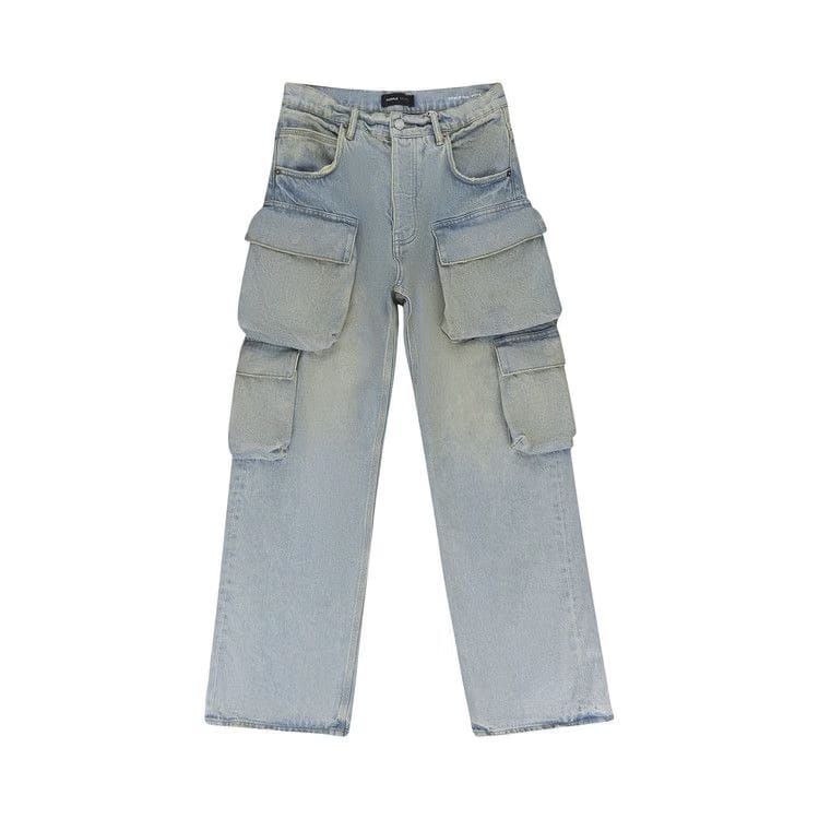 PURPLE BRAND Relaxed Double Cargo Jeans Light Indigo