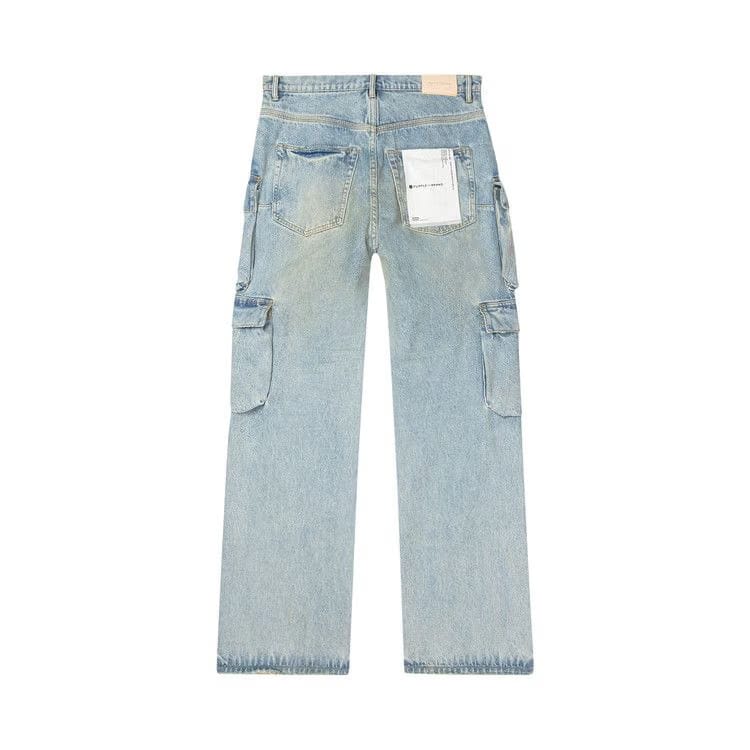 PURPLE BRAND Relaxed Double Cargo Jeans Light Indigo