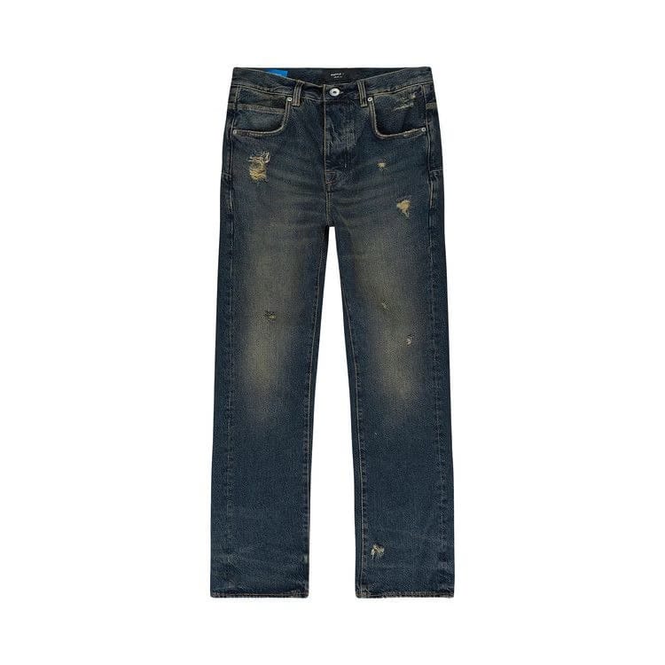 PURPLE BRAND Ripped Wide Leg Jeans Indigo