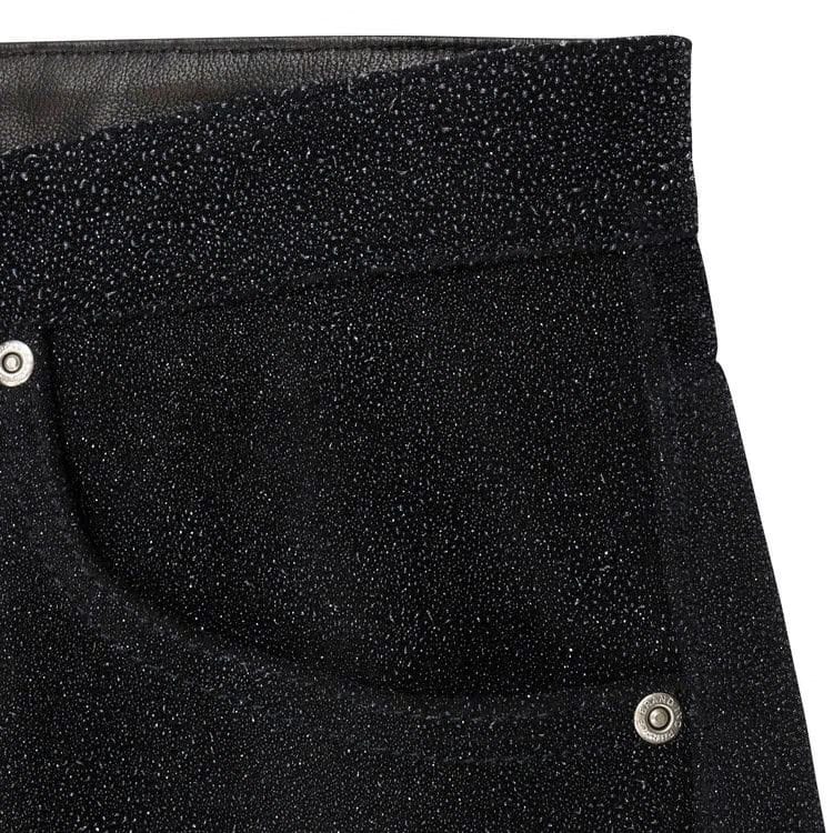 PURPLE BRAND Leather Relaxed Fit Pant Skinny Jeans Black
