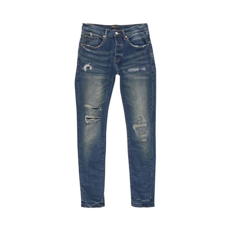 PURPLE BRAND Light Destroy Pants Dark Indigo
